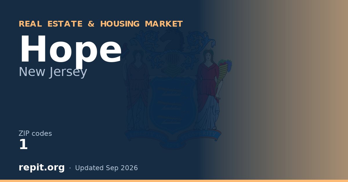 Hope, NJ real estate and housing market — 1 ZIP code