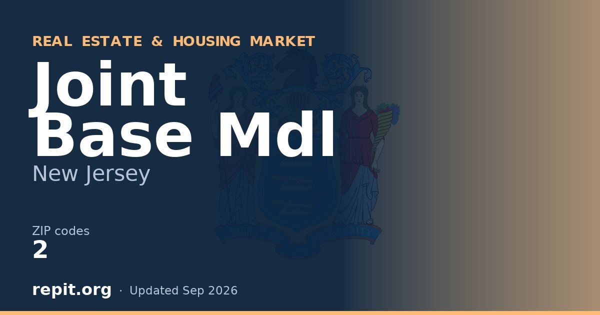 Joint Base Mdl, NJ real estate and housing market — 2 ZIP codes