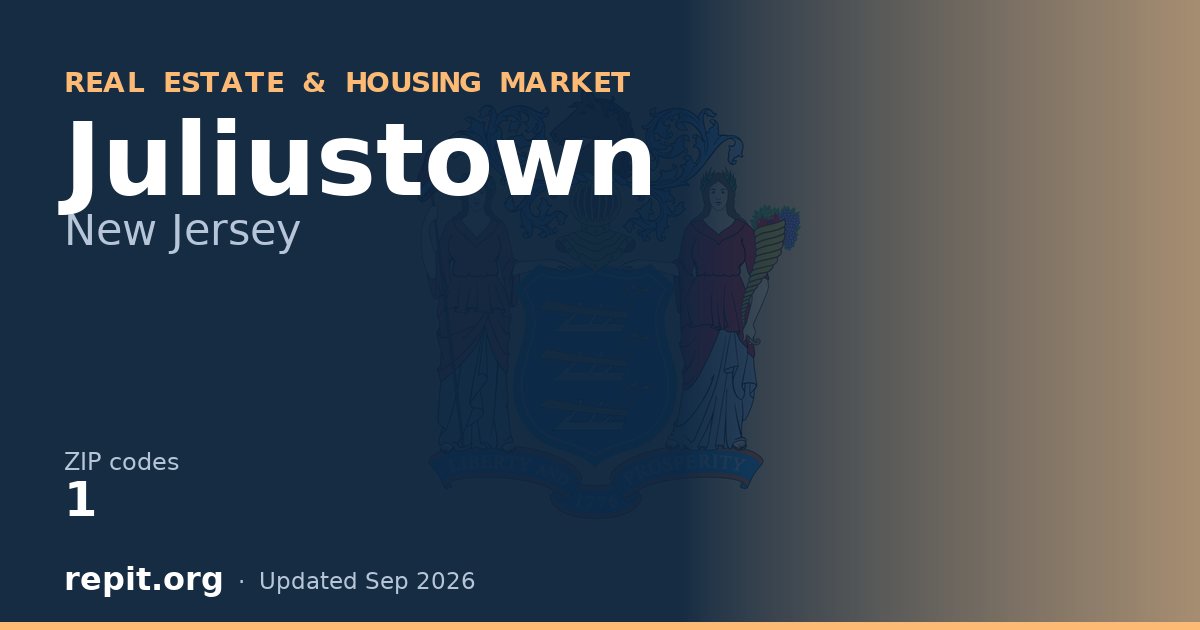 Juliustown, NJ real estate and housing market — 1 ZIP code
