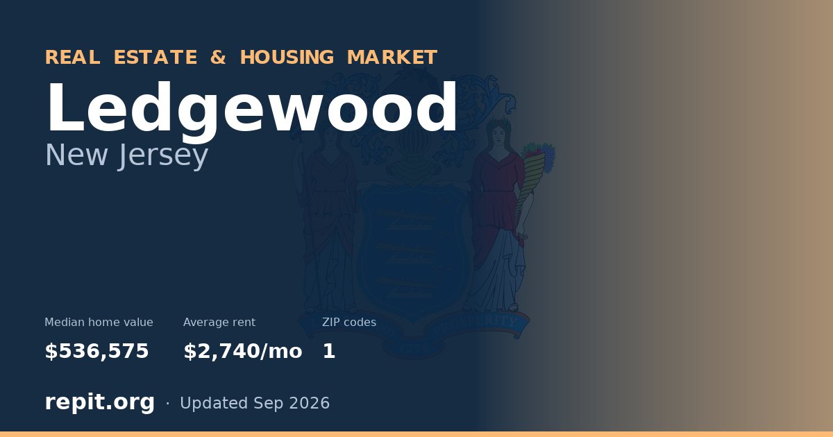 Ledgewood, NJ real estate and housing market — median home value $536,575, average rent $2,740/mo, 1 ZIP code