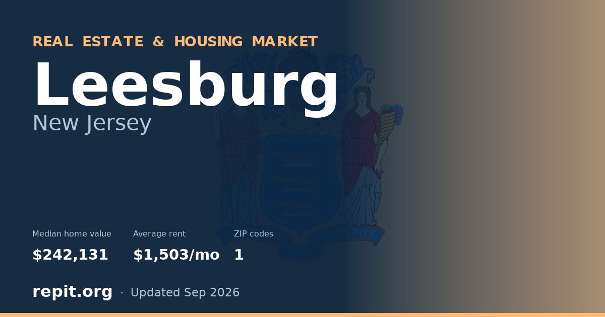 Leesburg, NJ real estate and housing market — median home value $242,131, average rent $1,503/mo, 1 ZIP code