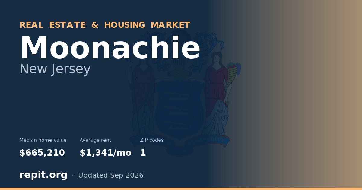 Moonachie, NJ real estate and housing market — median home value $665,210, average rent $1,341/mo, 1 ZIP code