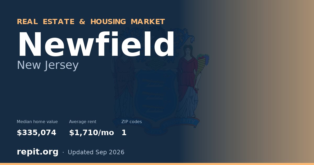 Newfield, NJ real estate and housing market — median home value $335,074, average rent $1,710/mo, 1 ZIP code