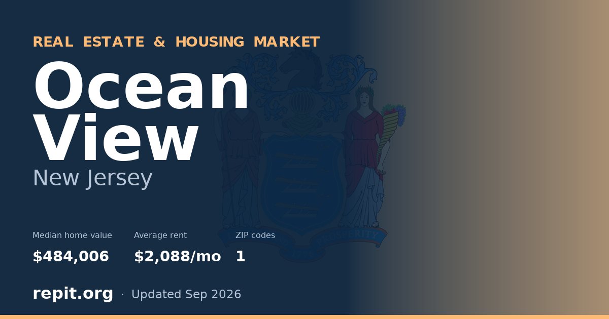 Ocean View, NJ real estate and housing market — median home value $484,006, average rent $2,088/mo, 1 ZIP code