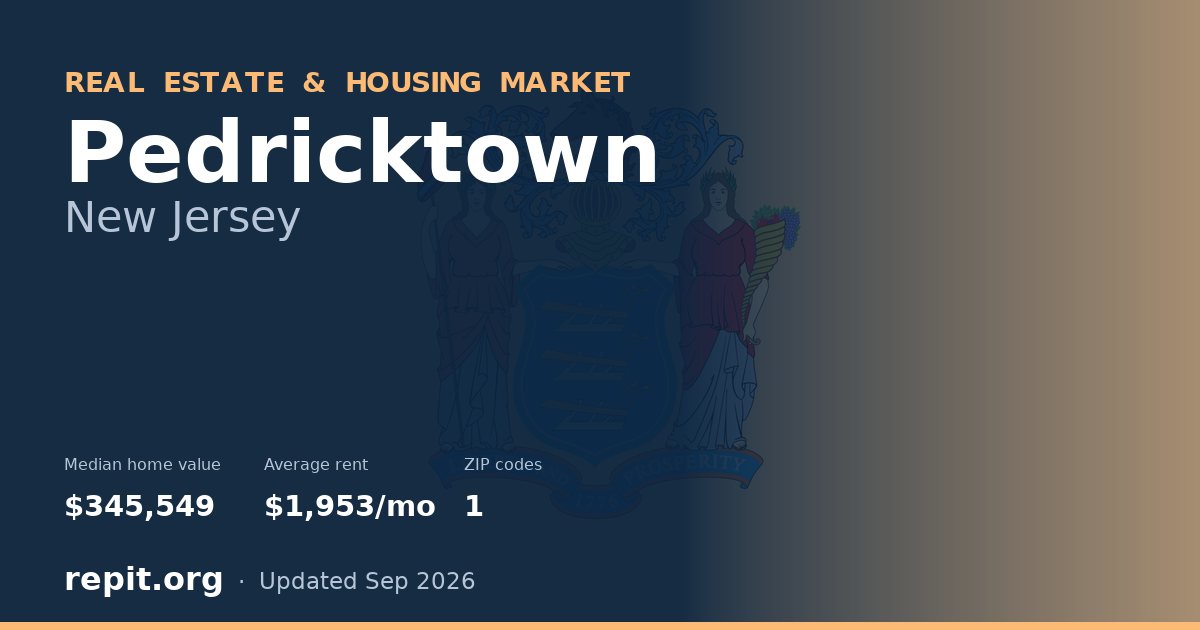 Pedricktown, NJ real estate and housing market — median home value $345,549, average rent $1,953/mo, 1 ZIP code