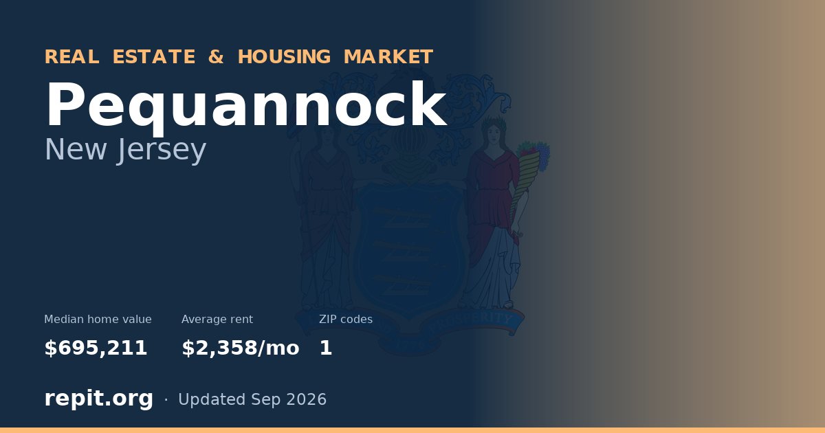 Pequannock, NJ real estate and housing market — median home value $695,211, average rent $2,358/mo, 1 ZIP code