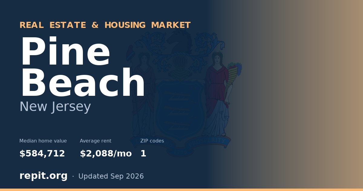 Pine Beach, NJ real estate and housing market — median home value $584,712, average rent $2,088/mo, 1 ZIP code