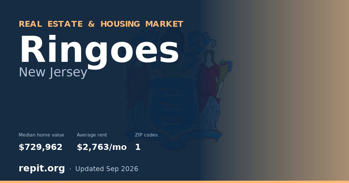Ringoes, NJ real estate and housing market — median home value $729,962, average rent $2,763/mo, 1 ZIP code