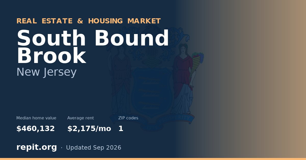 South Bound Brook, NJ real estate and housing market — median home value $460,132, average rent $2,175/mo, 1 ZIP code
