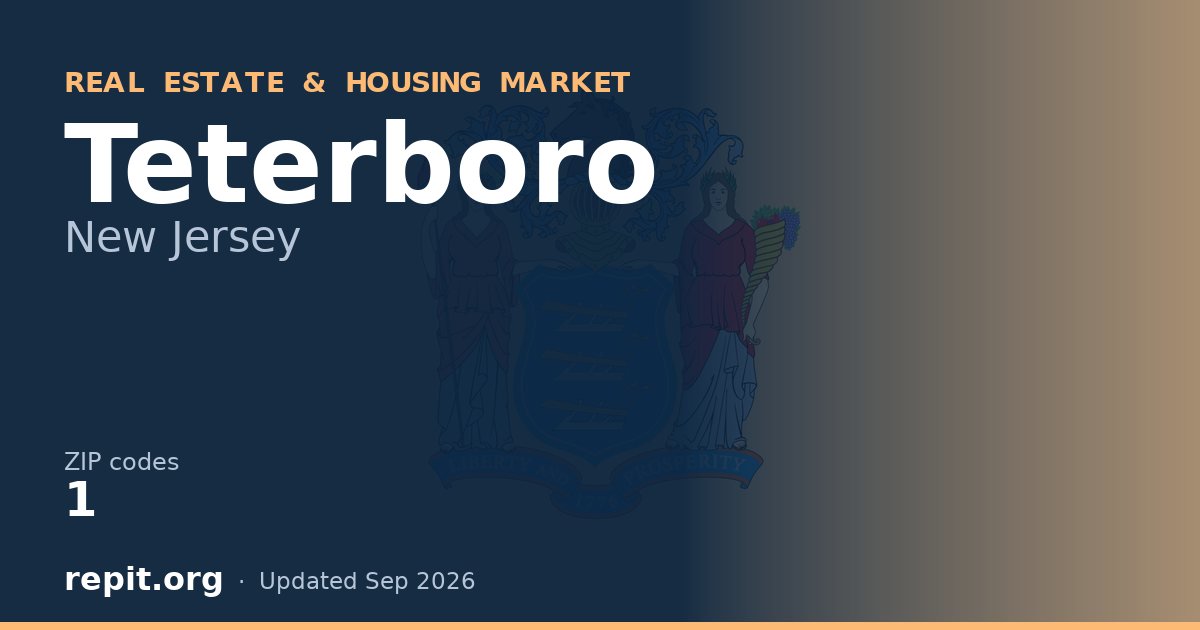 Teterboro, NJ real estate and housing market — 1 ZIP code