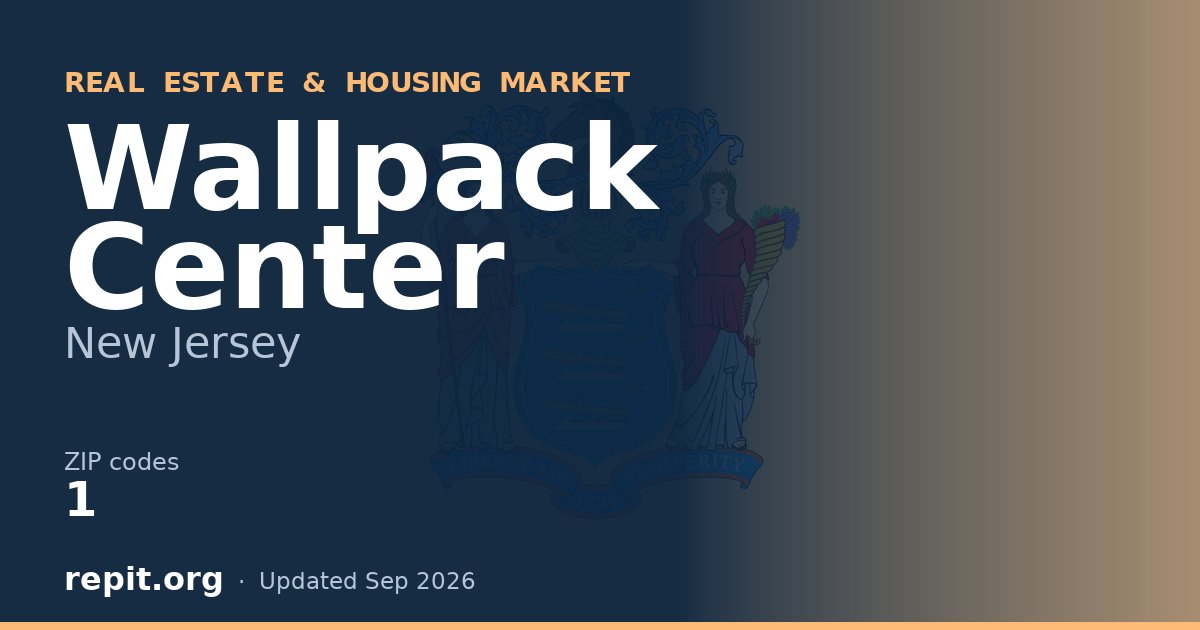 Wallpack Center, NJ real estate and housing market — 1 ZIP code