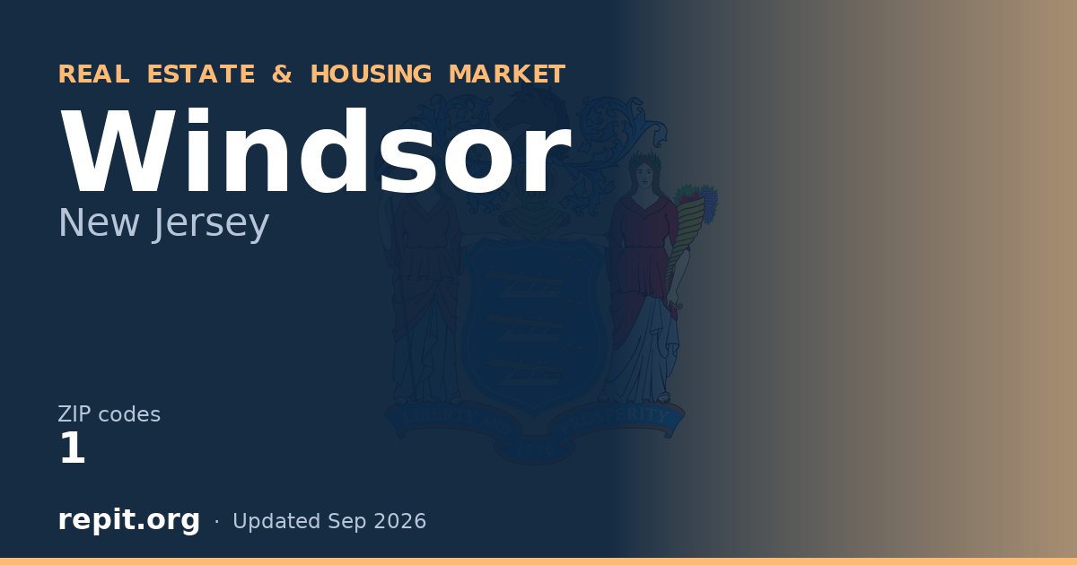 Windsor, NJ real estate and housing market — 1 ZIP code