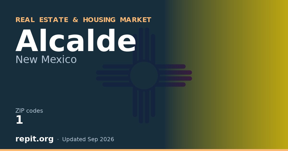 Alcalde, NM real estate and housing market — 1 ZIP code