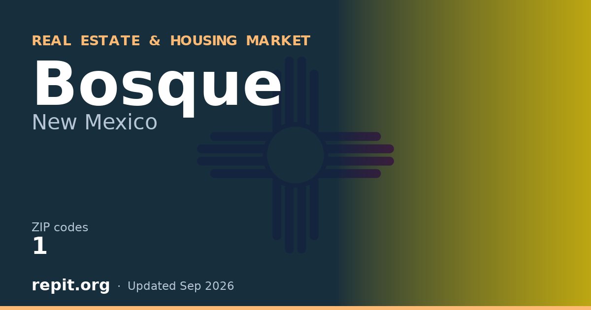 Bosque, NM real estate and housing market — 1 ZIP code
