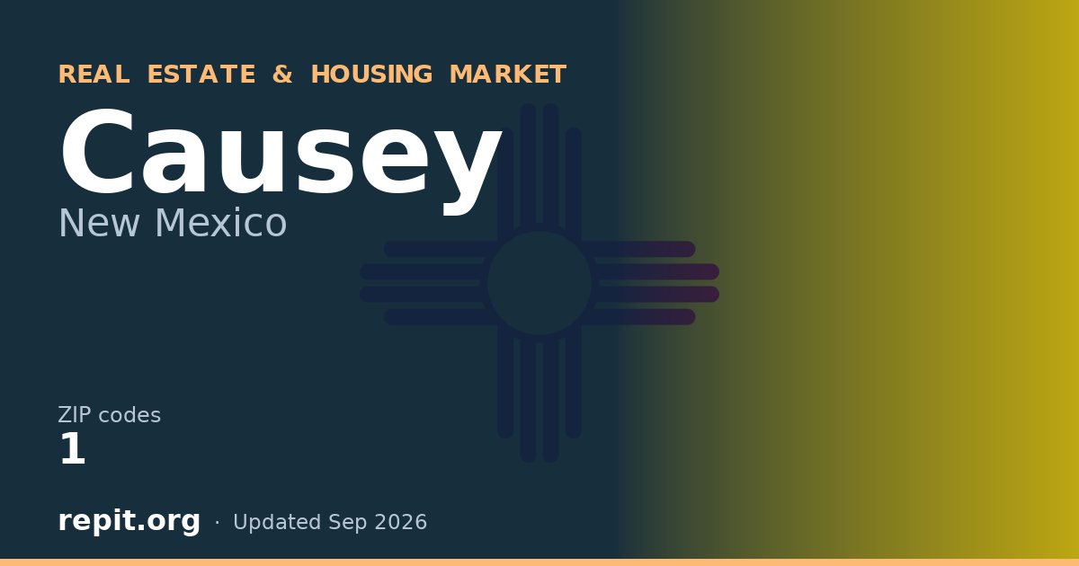 Causey, NM real estate and housing market — 1 ZIP code