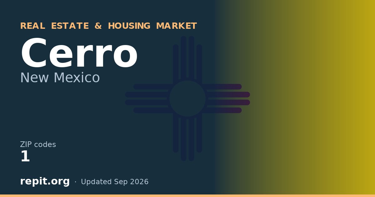 Cerro, NM real estate and housing market — 1 ZIP code
