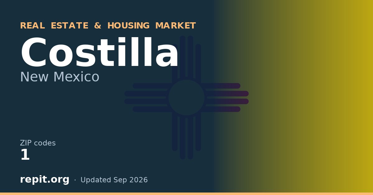 Costilla, NM real estate and housing market — 1 ZIP code