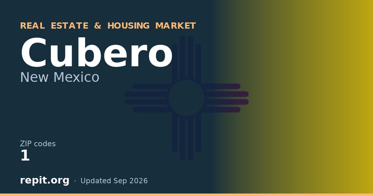 Cubero, NM real estate and housing market — 1 ZIP code