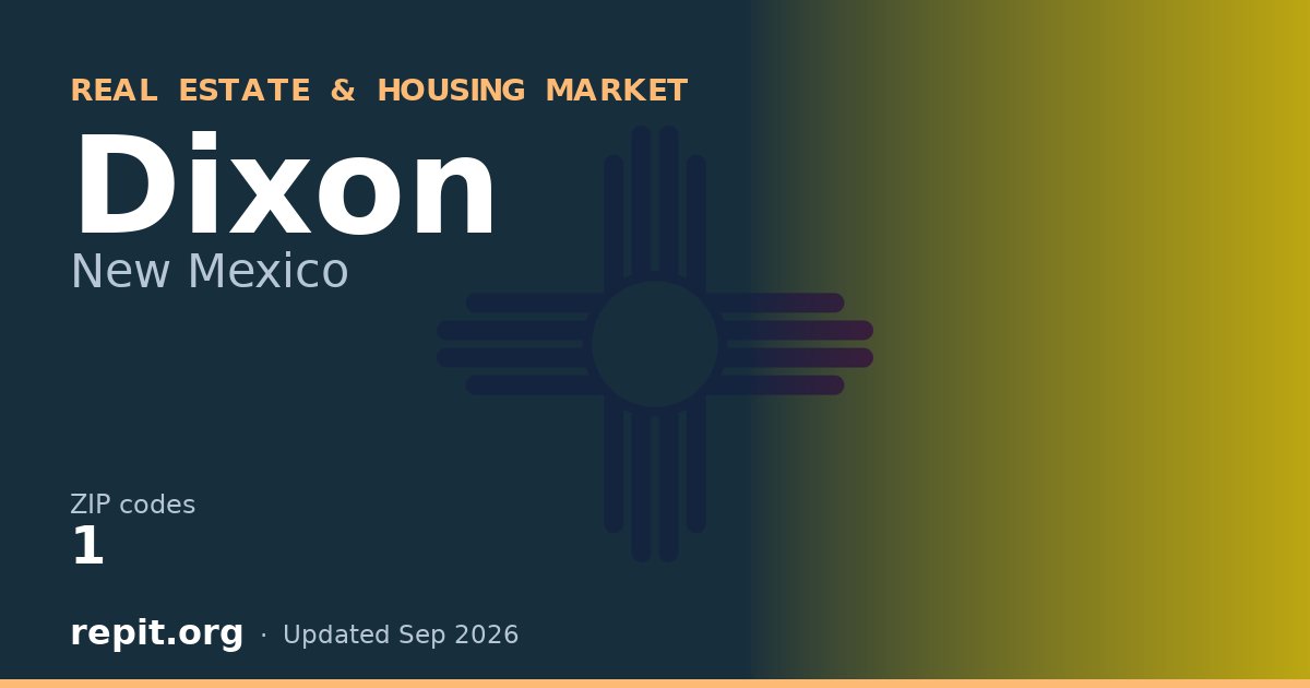 Dixon, NM real estate and housing market — 1 ZIP code