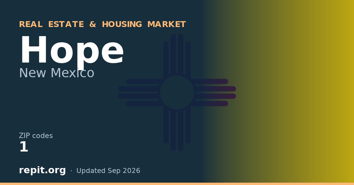 Hope, NM real estate and housing market — 1 ZIP code