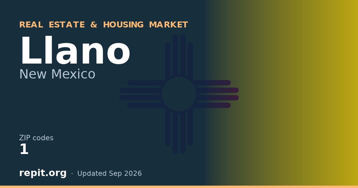 Llano, NM real estate and housing market — 1 ZIP code