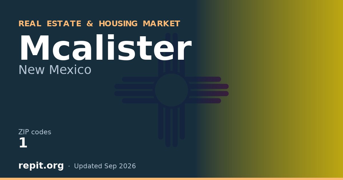 Mcalister, NM real estate and housing market — 1 ZIP code