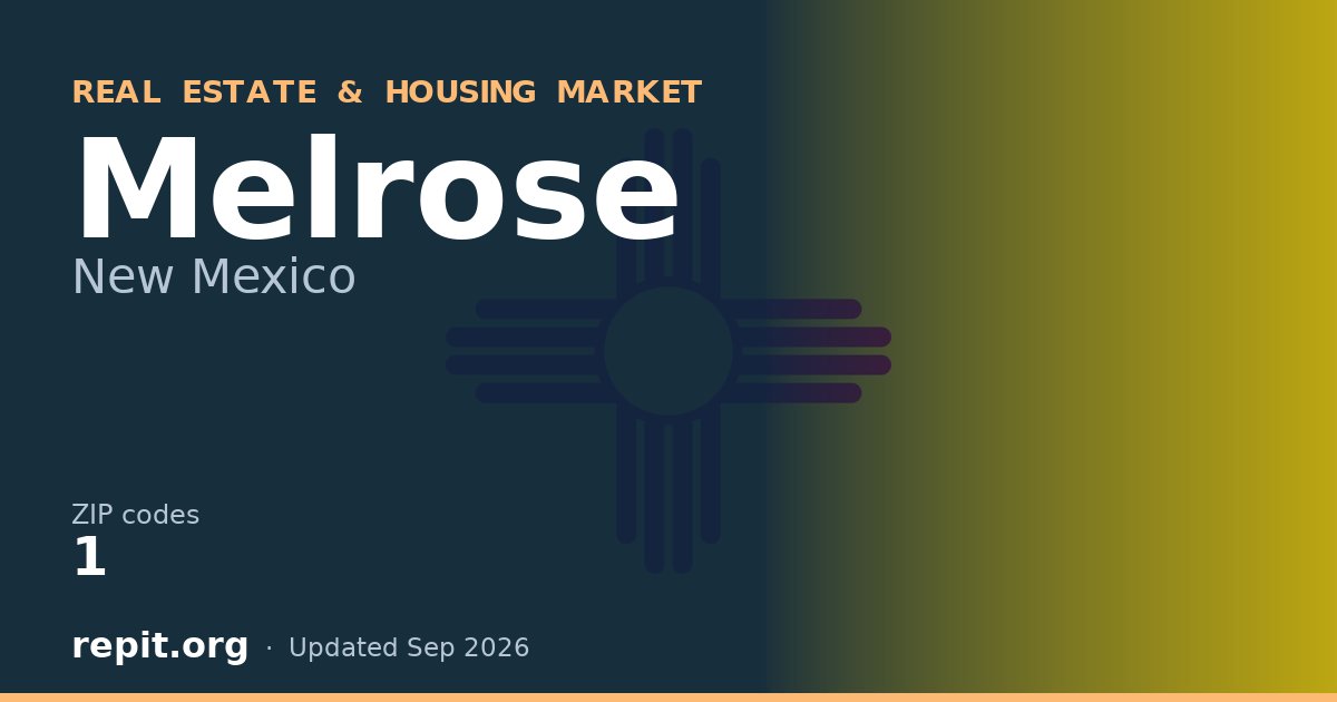 Melrose, NM real estate and housing market — 1 ZIP code