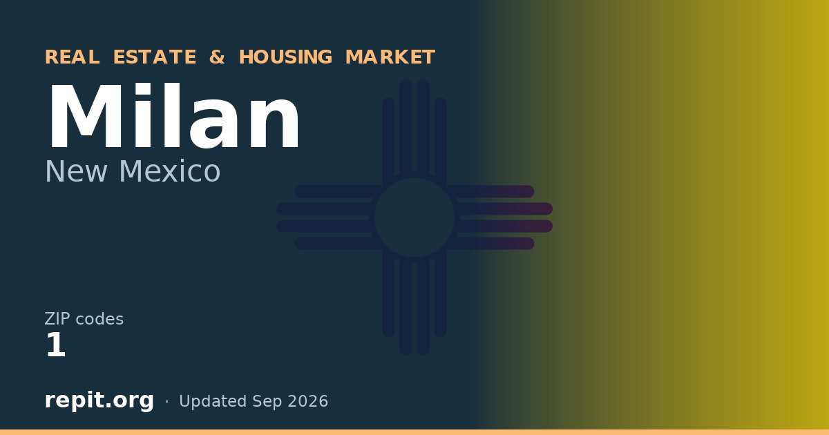Milan, NM real estate and housing market — 1 ZIP code