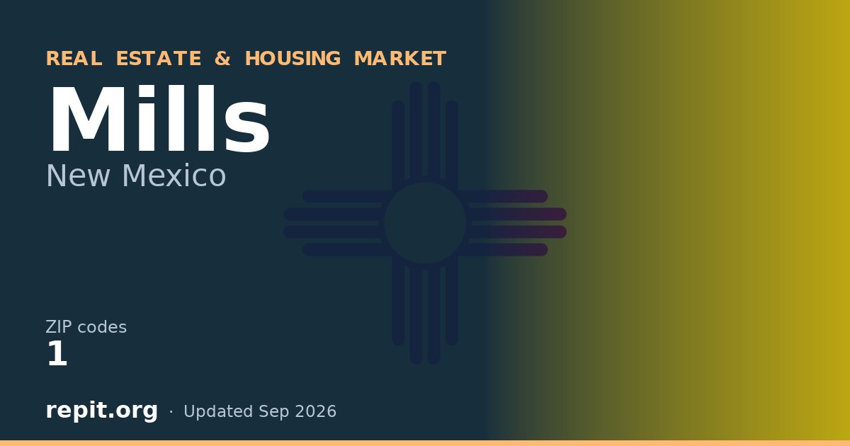 Mills, NM real estate and housing market — 1 ZIP code