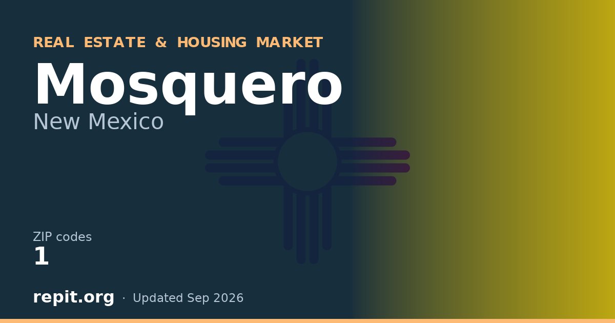 Mosquero, NM real estate and housing market — 1 ZIP code
