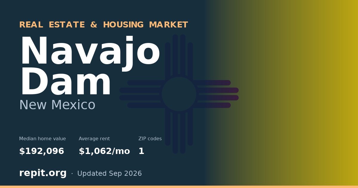 Navajo Dam, NM real estate and housing market — median home value $192,096, average rent $1,062/mo, 1 ZIP code