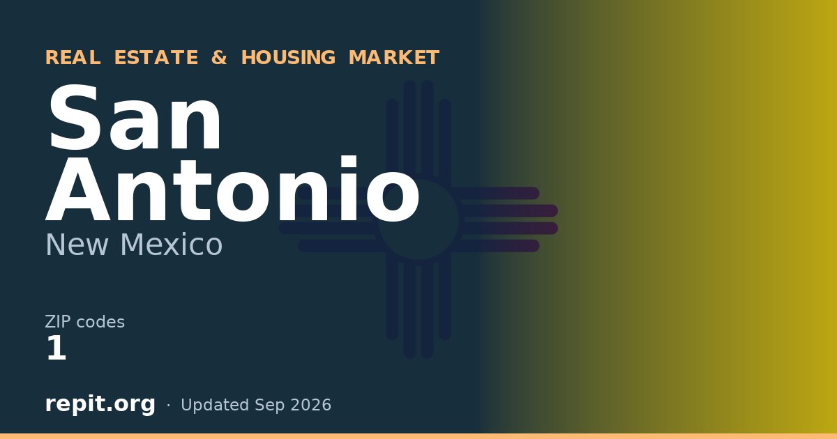 San Antonio, NM real estate and housing market — 1 ZIP code