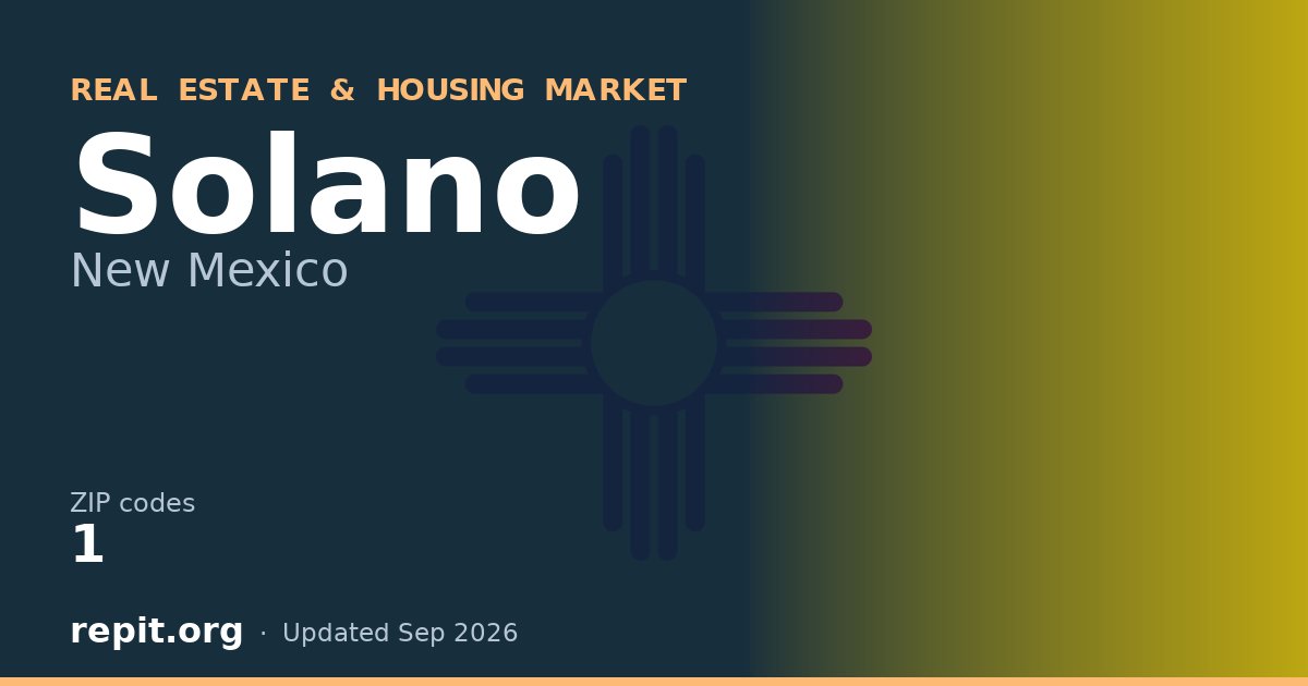 Solano, NM real estate and housing market — 1 ZIP code