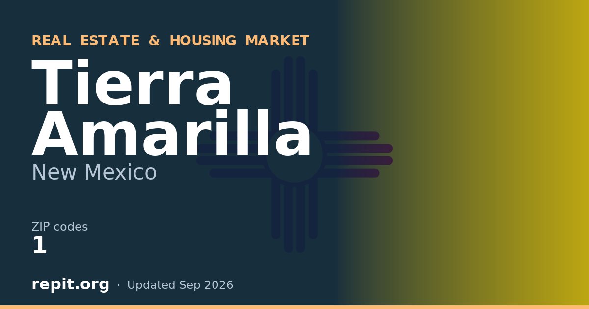 Tierra Amarilla, NM real estate and housing market — 1 ZIP code