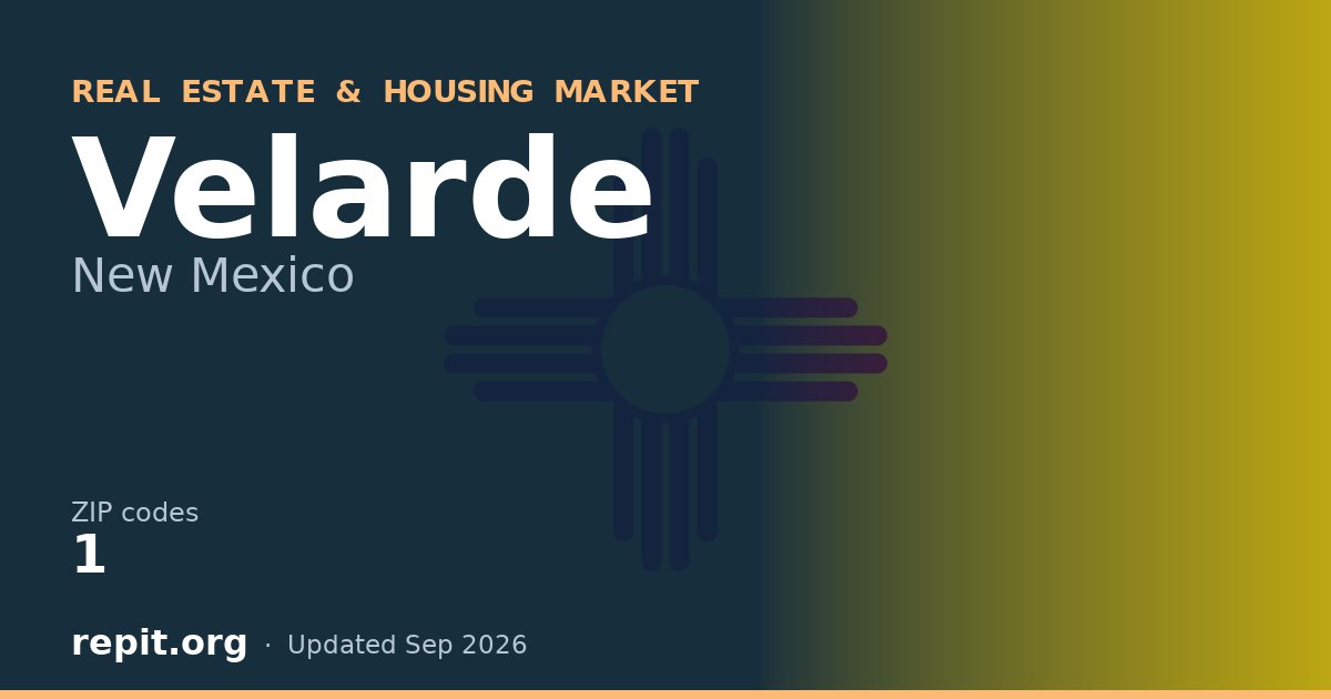 Velarde, NM real estate and housing market — 1 ZIP code