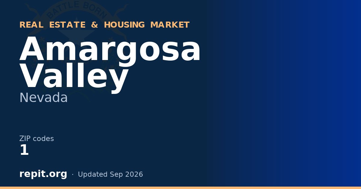 Amargosa Valley, NV real estate and housing market — 1 ZIP code
