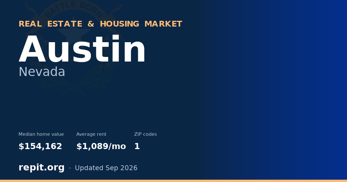 Austin, NV real estate and housing market — median home value $154,162, average rent $1,089/mo, 1 ZIP code