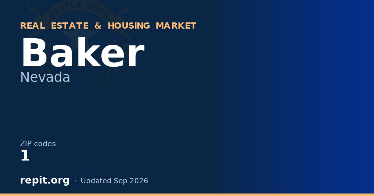 Baker, NV real estate and housing market — 1 ZIP code
