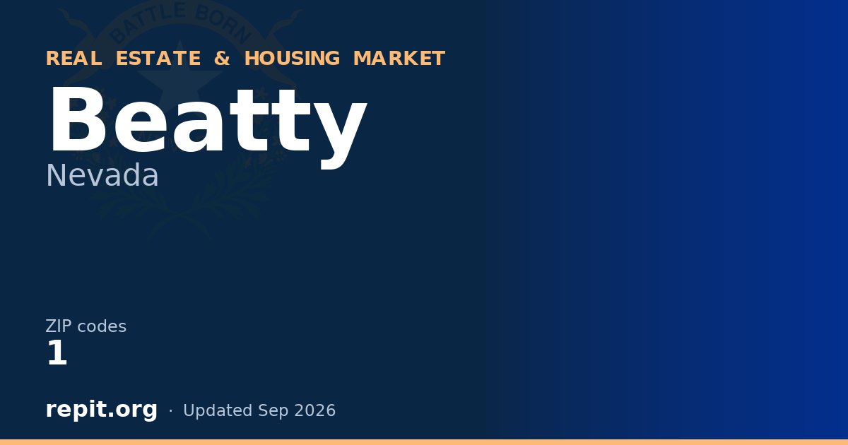 Beatty, NV real estate and housing market — 1 ZIP code