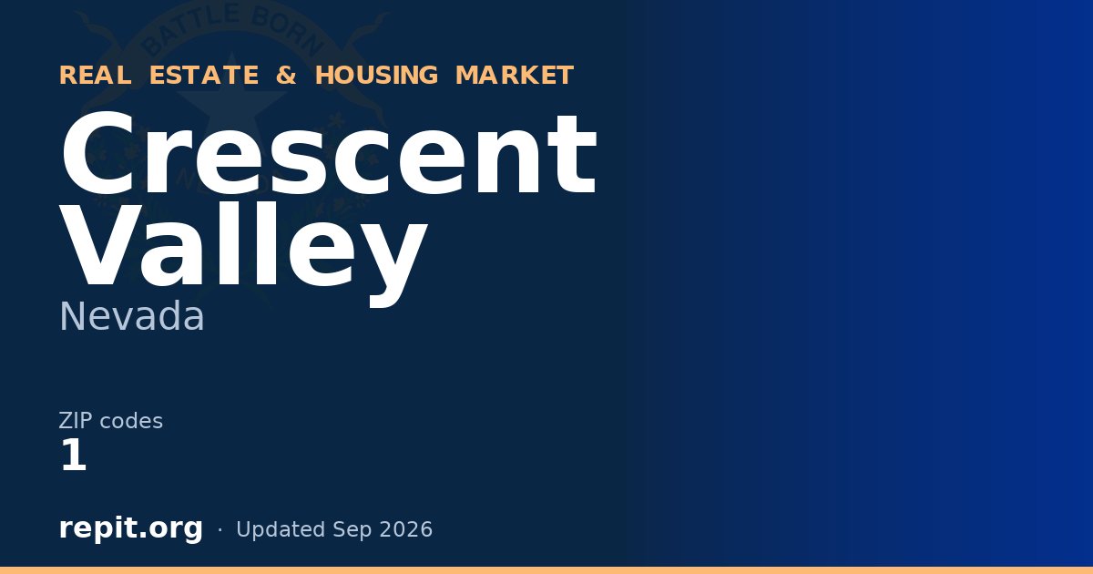 Crescent Valley, NV real estate and housing market — 1 ZIP code