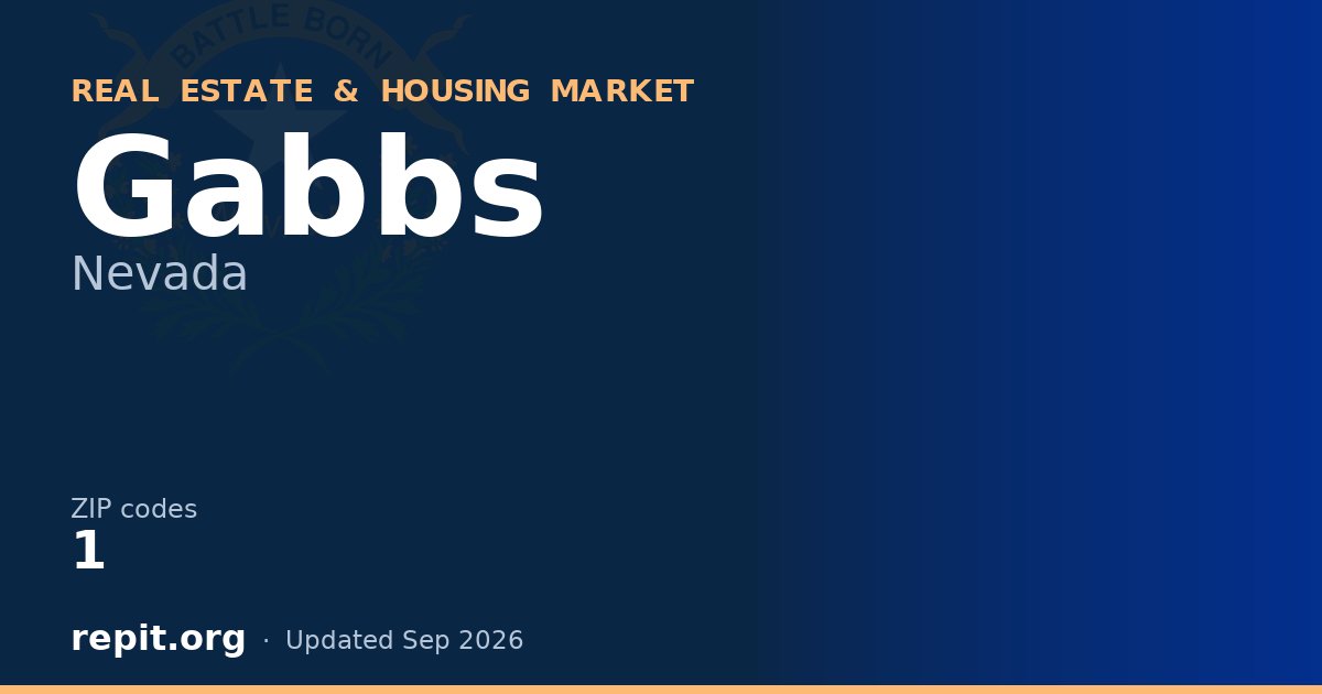 Gabbs, NV real estate and housing market — 1 ZIP code