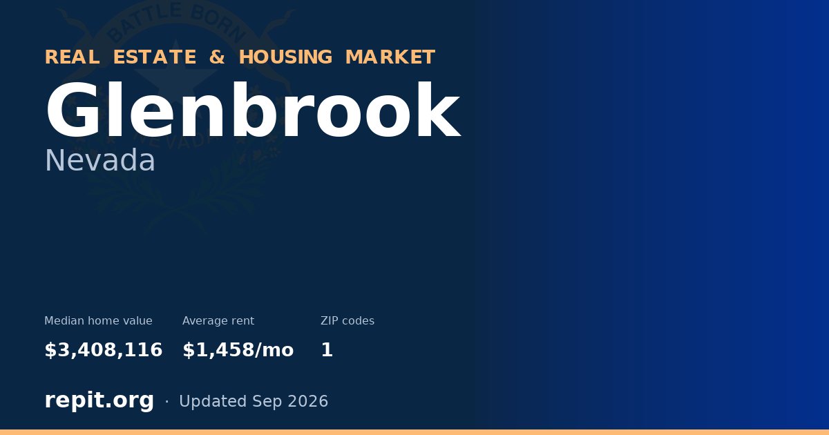 Glenbrook, NV real estate and housing market — median home value $3,408,116, average rent $1,458/mo, 1 ZIP code