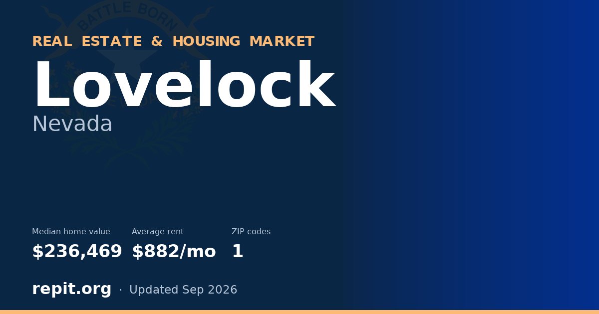 Lovelock, NV real estate and housing market — median home value $236,469, average rent $882/mo, 1 ZIP code