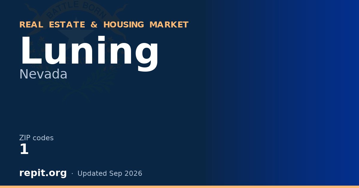 Luning, NV real estate and housing market — 1 ZIP code