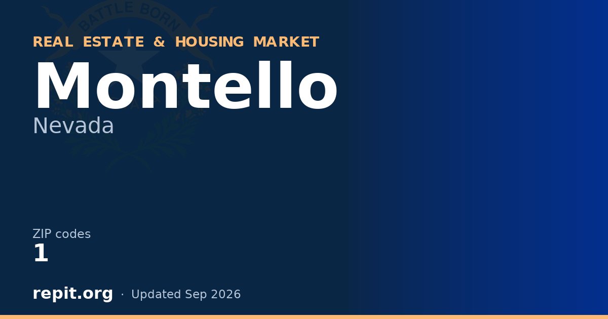 Montello, NV real estate and housing market — 1 ZIP code