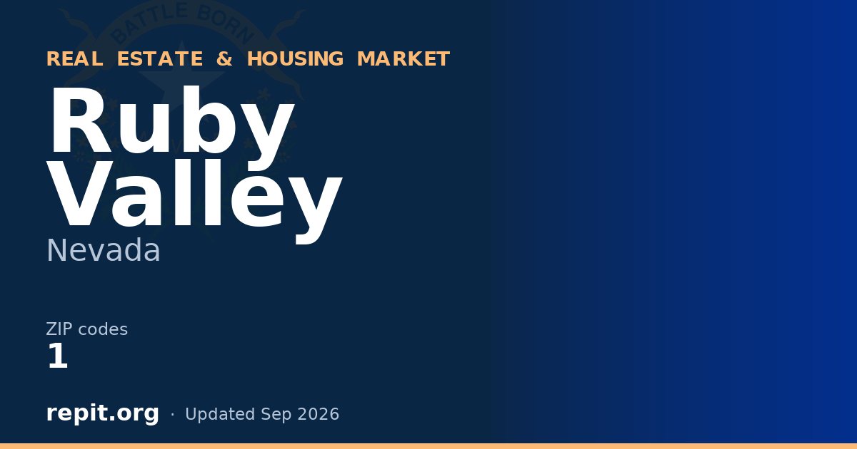 Ruby Valley, NV real estate and housing market — 1 ZIP code