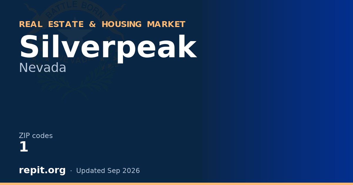 Silverpeak, NV real estate and housing market — 1 ZIP code