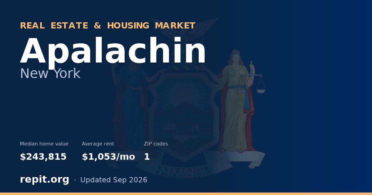 Apalachin, NY real estate and housing market — median home value $243,815, average rent $1,053/mo, 1 ZIP code