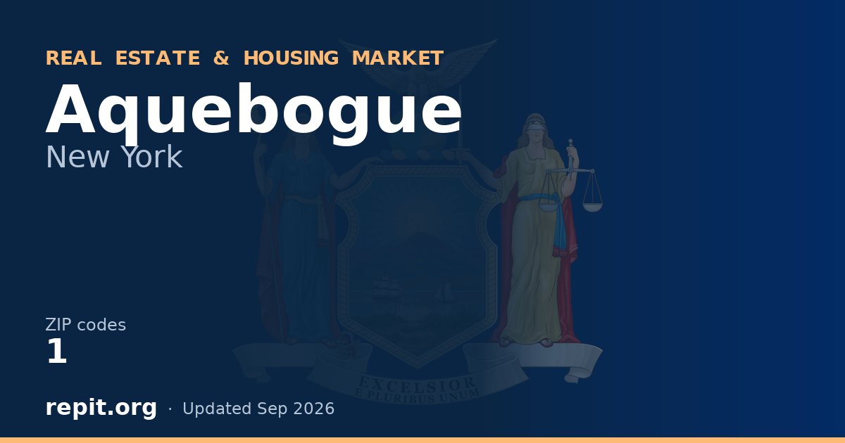 Aquebogue, NY real estate and housing market — 1 ZIP code