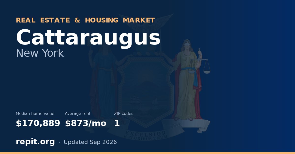 Cattaraugus, NY real estate and housing market — median home value $170,889, average rent $873/mo, 1 ZIP code